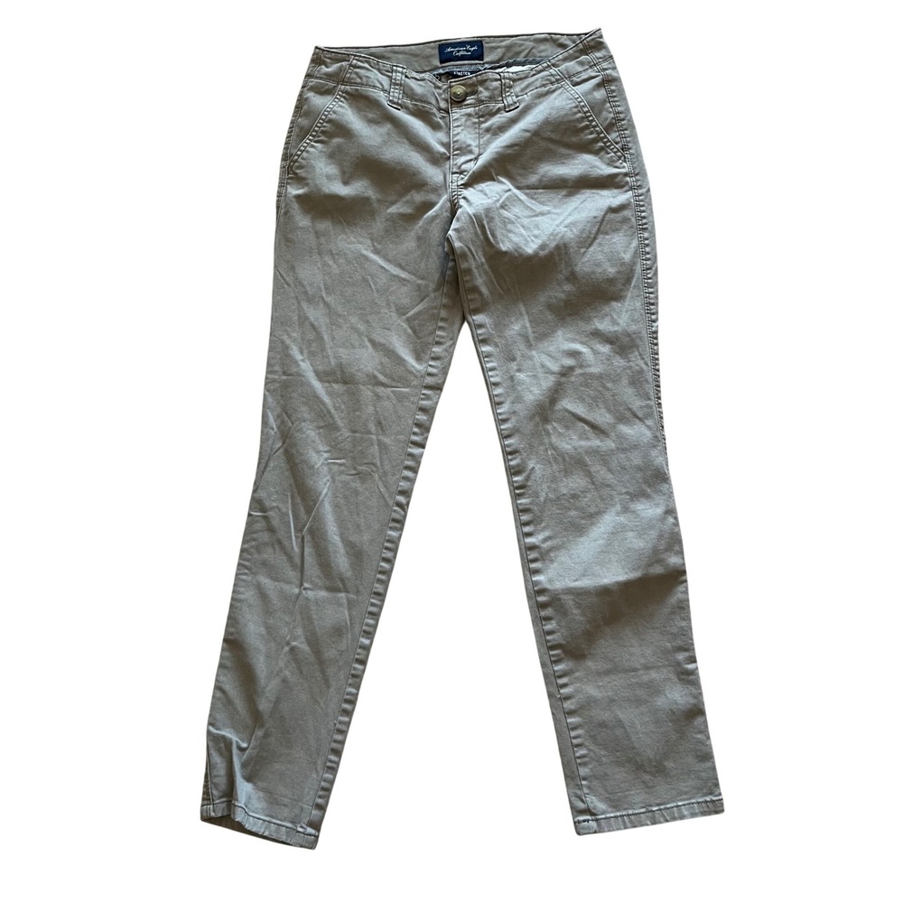 American Eagle Outfitters Khaki Tan Stretch Chino Pants Womens Size 0 Regular